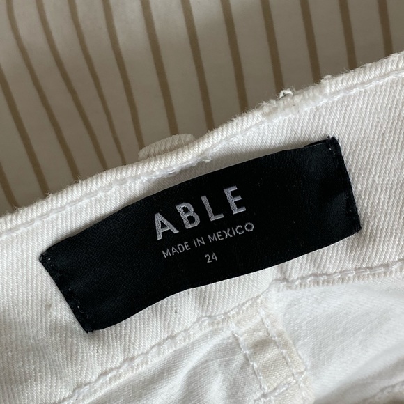 White Denim High Waist Crop - Picture 4 of 4